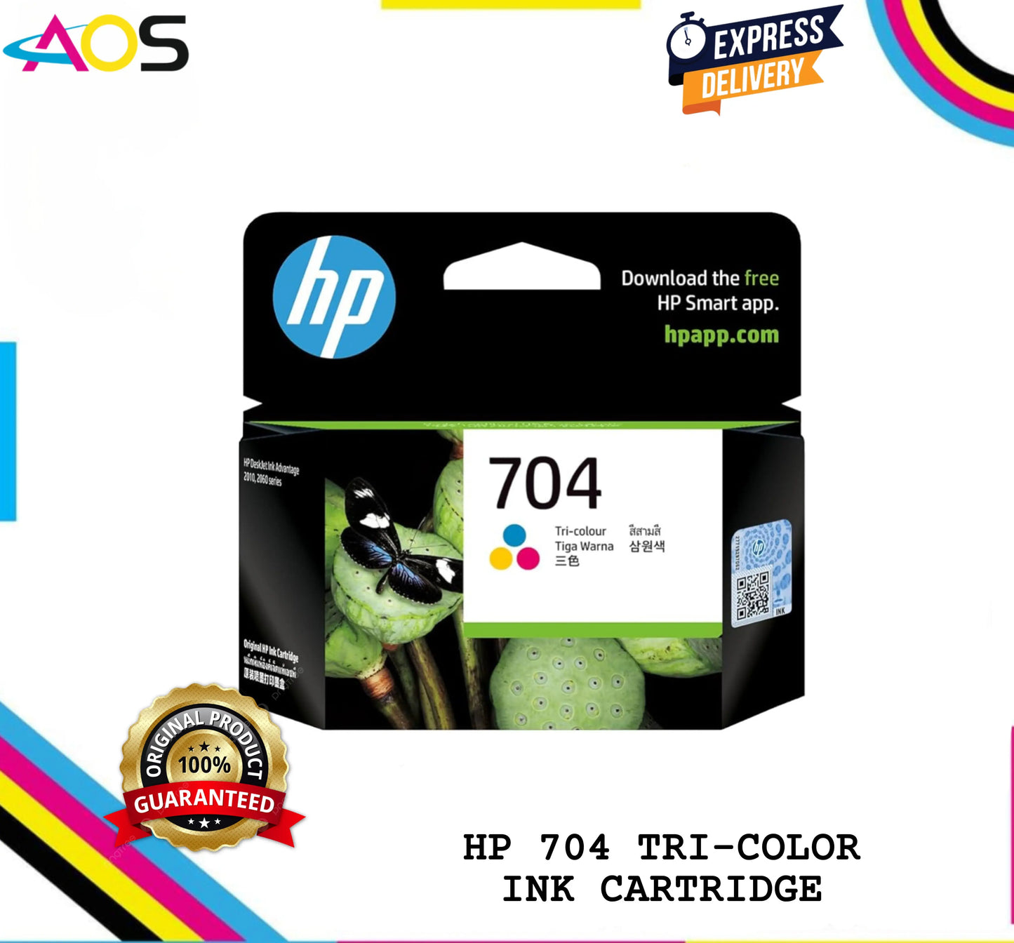 HP 704 Tri-Color Ink Cartridge