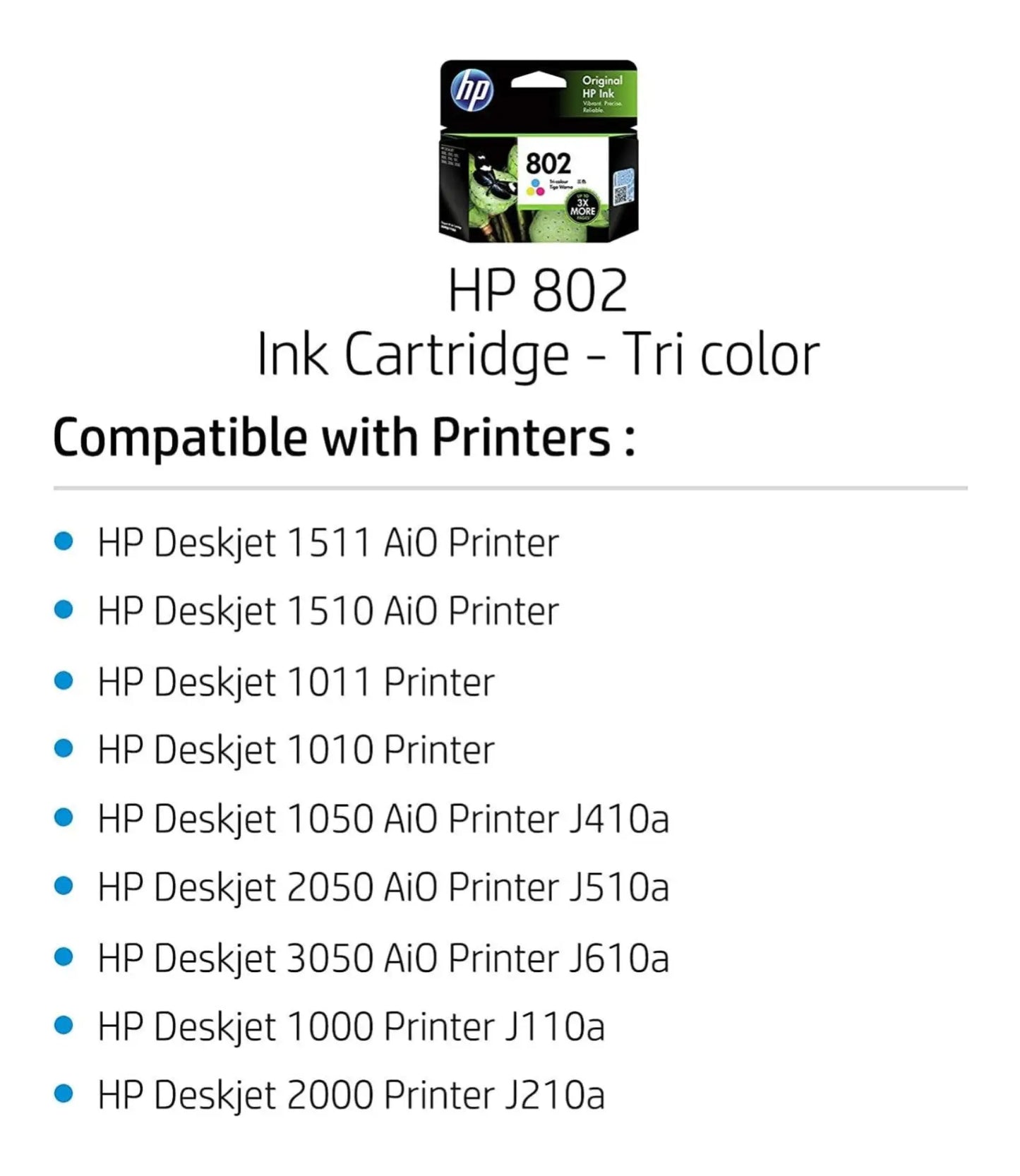 HP 802 Large Black Ink