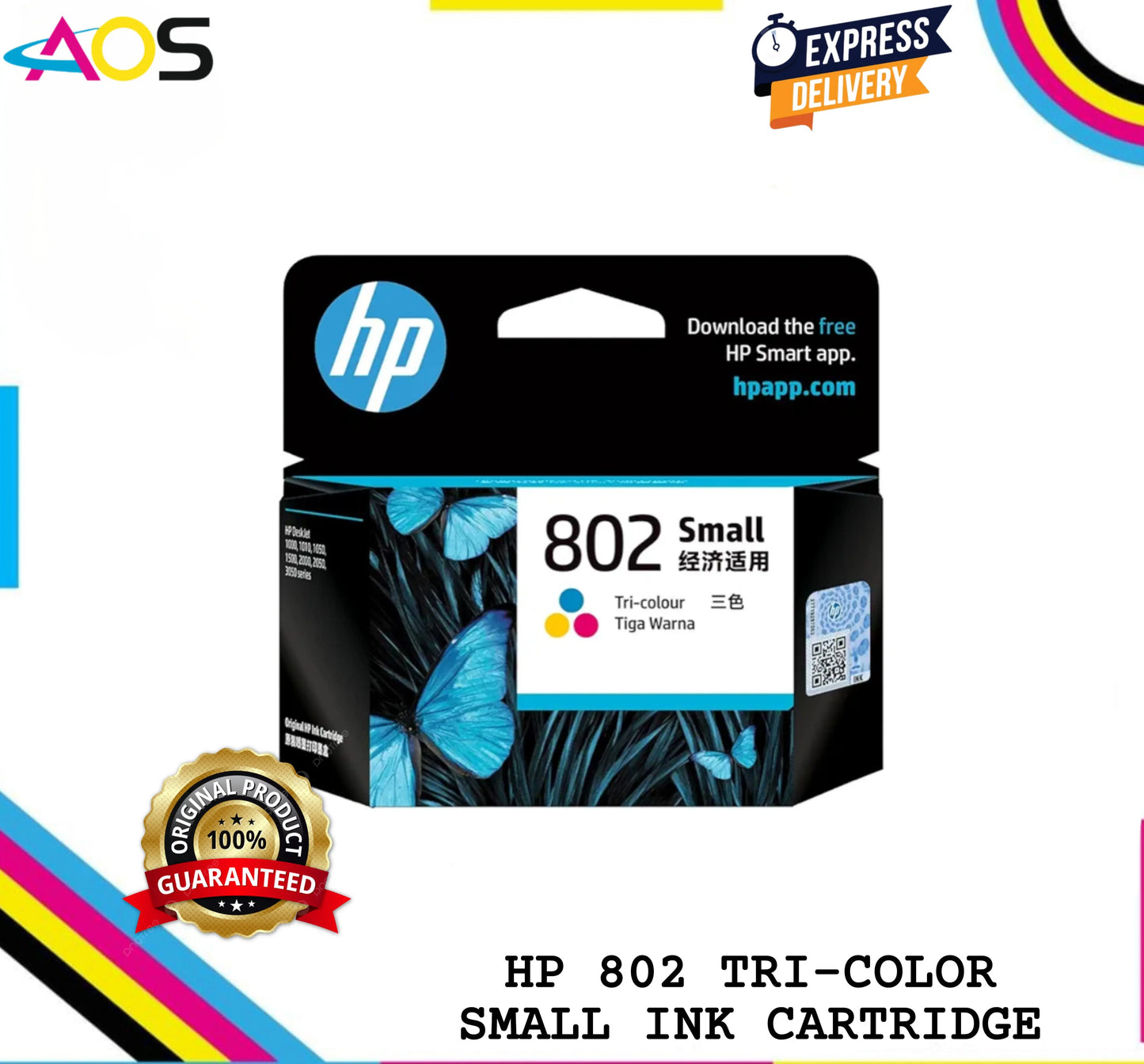 HP 802 Small Tri-Color Ink Cartridge