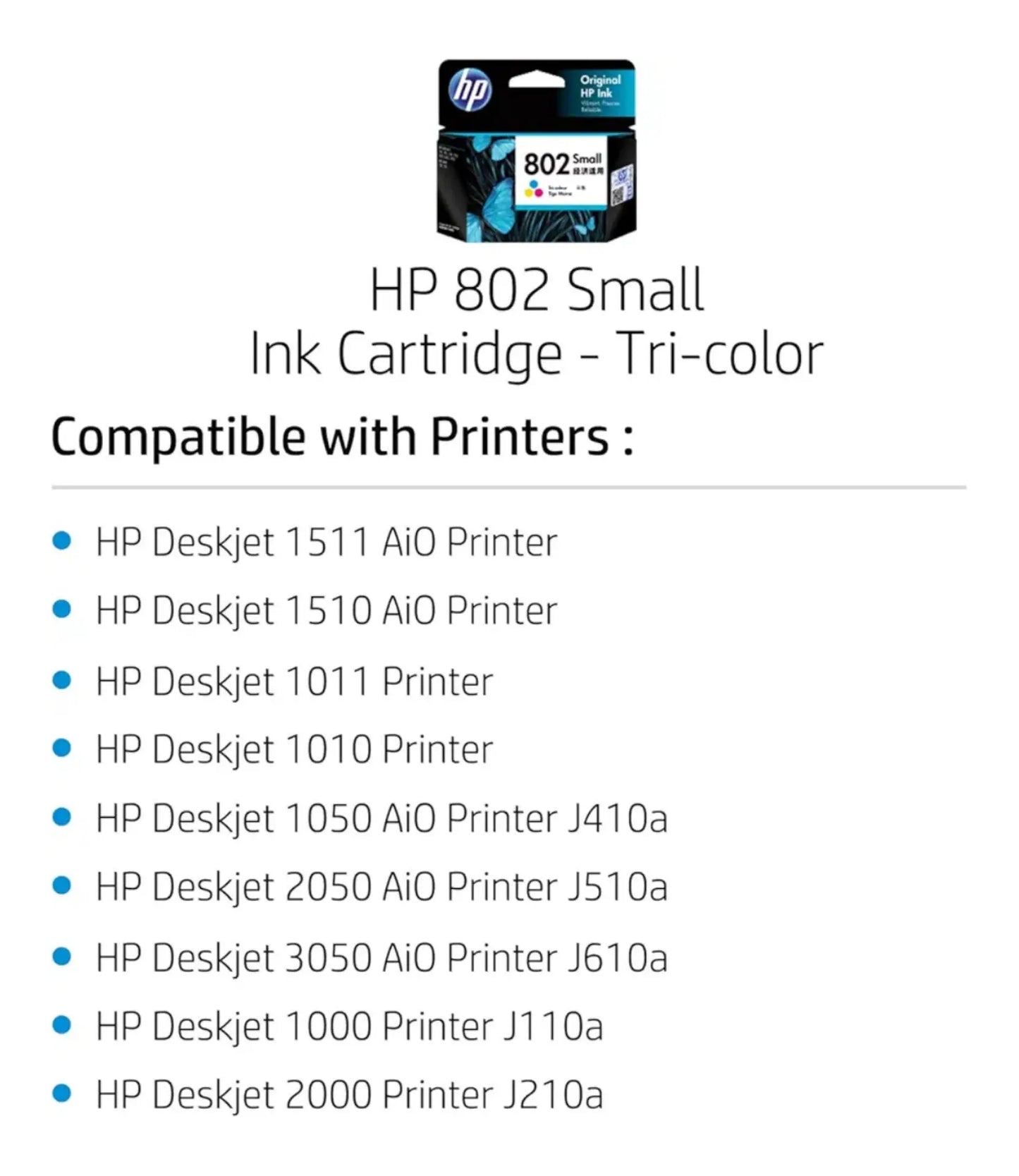 HP 802 Small Tri-Color Ink