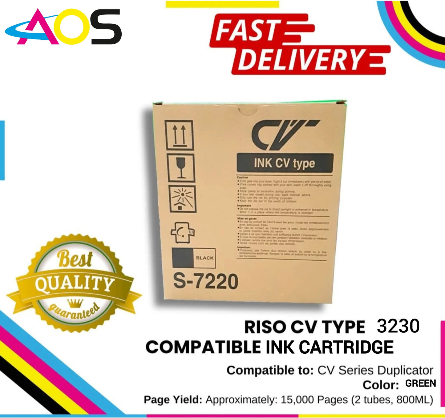 green riso cv 3230 ink bottle,pack of 2 Aos Cartridge