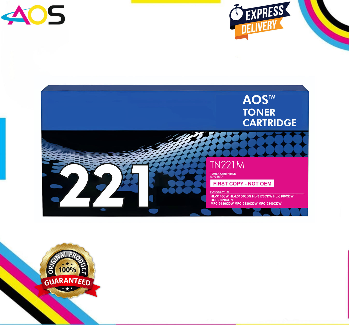 Aos Tn-221 Magenta Toner Cartridge - Replacement For Brother Tn-221M Magenta AOS Cartridge