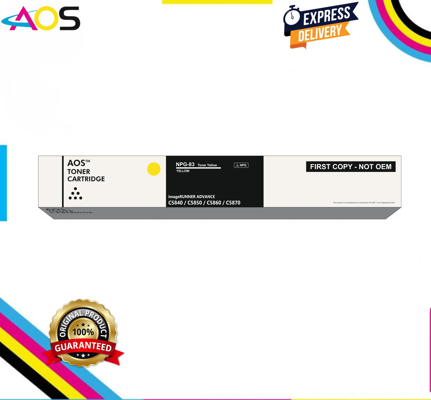 Aos NPG-83 Yellow Toner Cartridge - Replacement For Canon Npg-83 Aos Cartridge