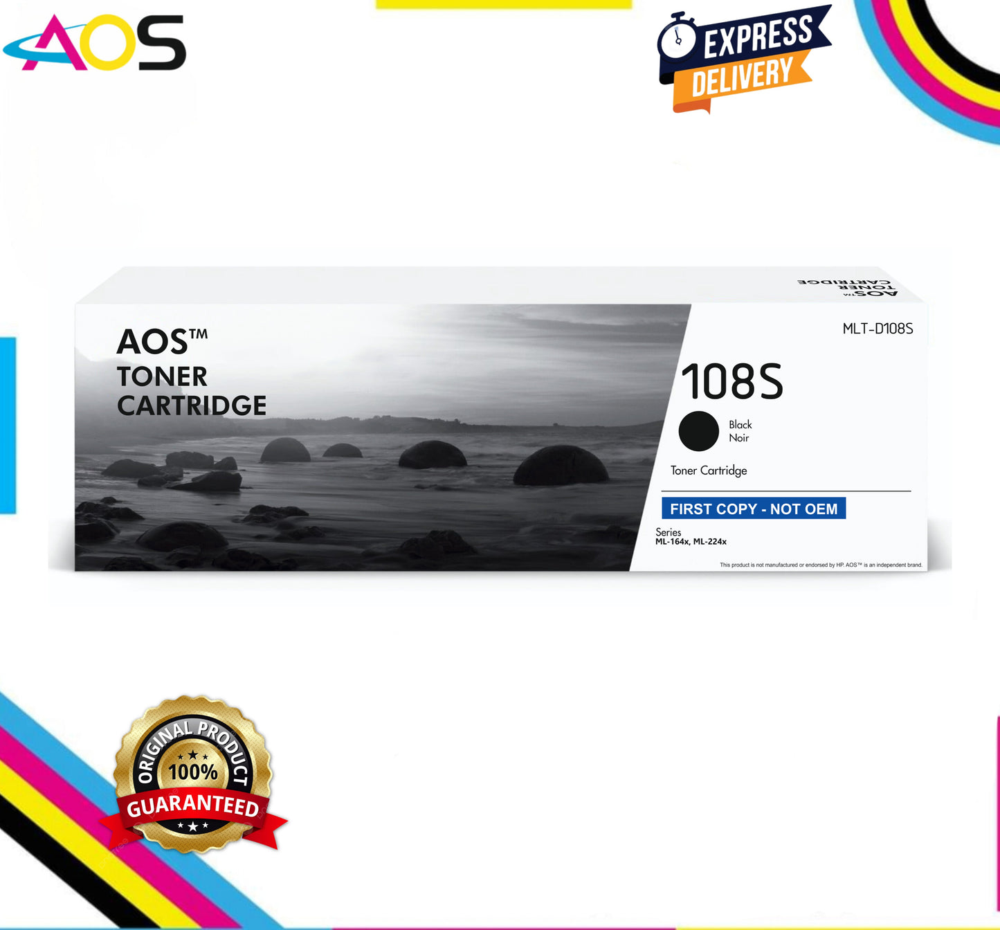 Aos 108s Black Toner Cartridge - Replacement For Samsung 108s MLT-D108s Aos Cartridge