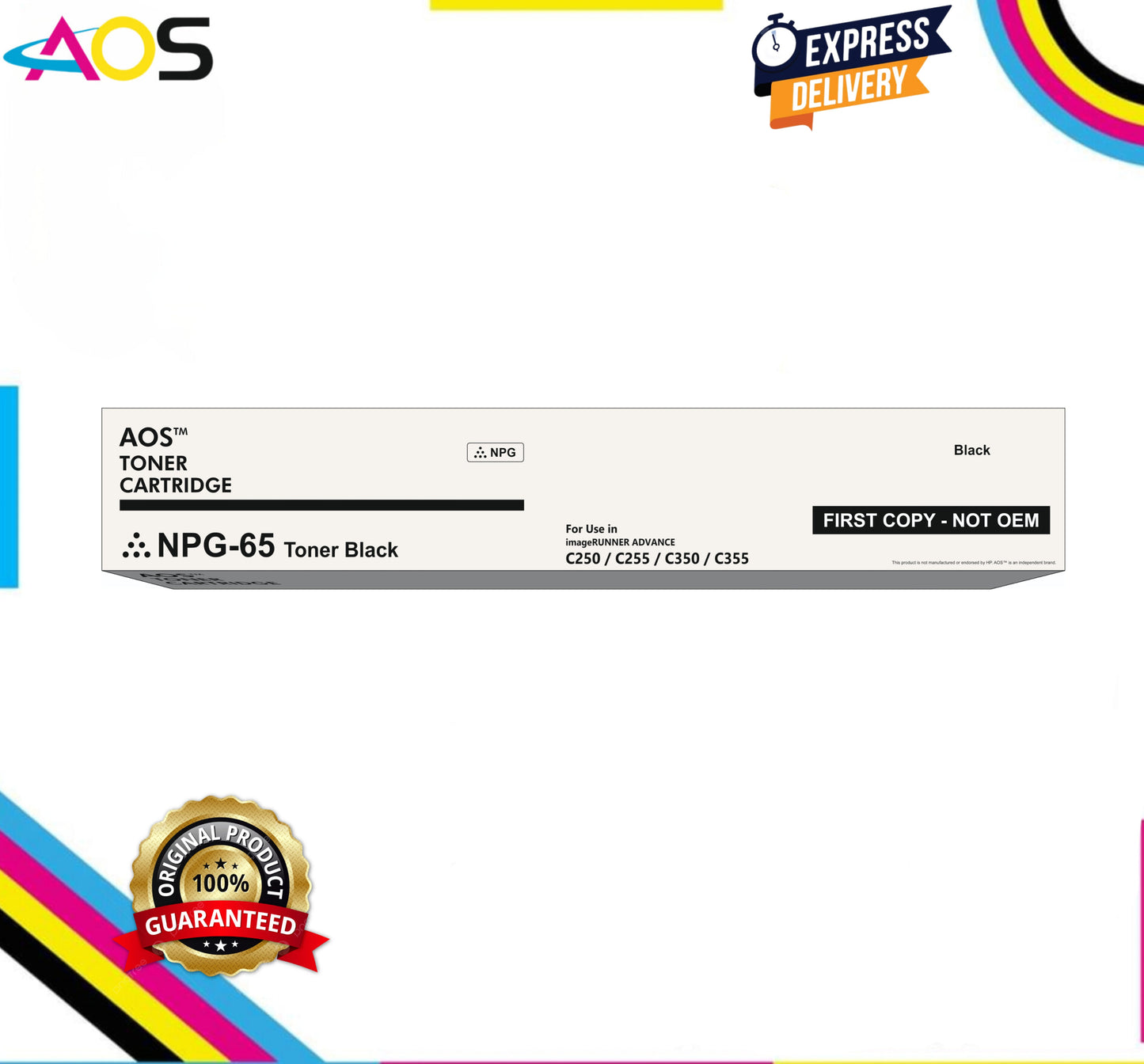 Aos NPG-65 Black Toner Cartridge - Replacement For Canon Npg-65 Aos Cartridge