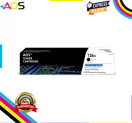 Aos 126A Black Toner Cartridge - Replacement For HP 126A CE310A Aos Cartridge
