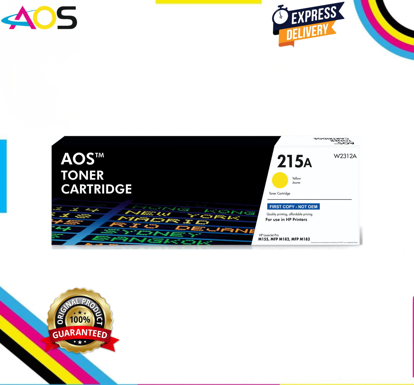 Aos 215A Yellow Toner Cartridge - Replacement For HP 215A W2312A Aos Cartridge
