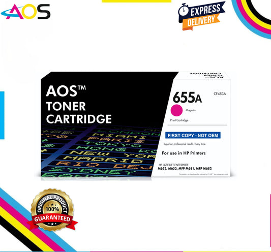 Aos 655A Magenta Toner Cartridge - Replacement For HP 655A CF453A Aos Cartridge