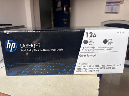 HP 12A Dual Pack Toner Cartridge AOS Cartridge
