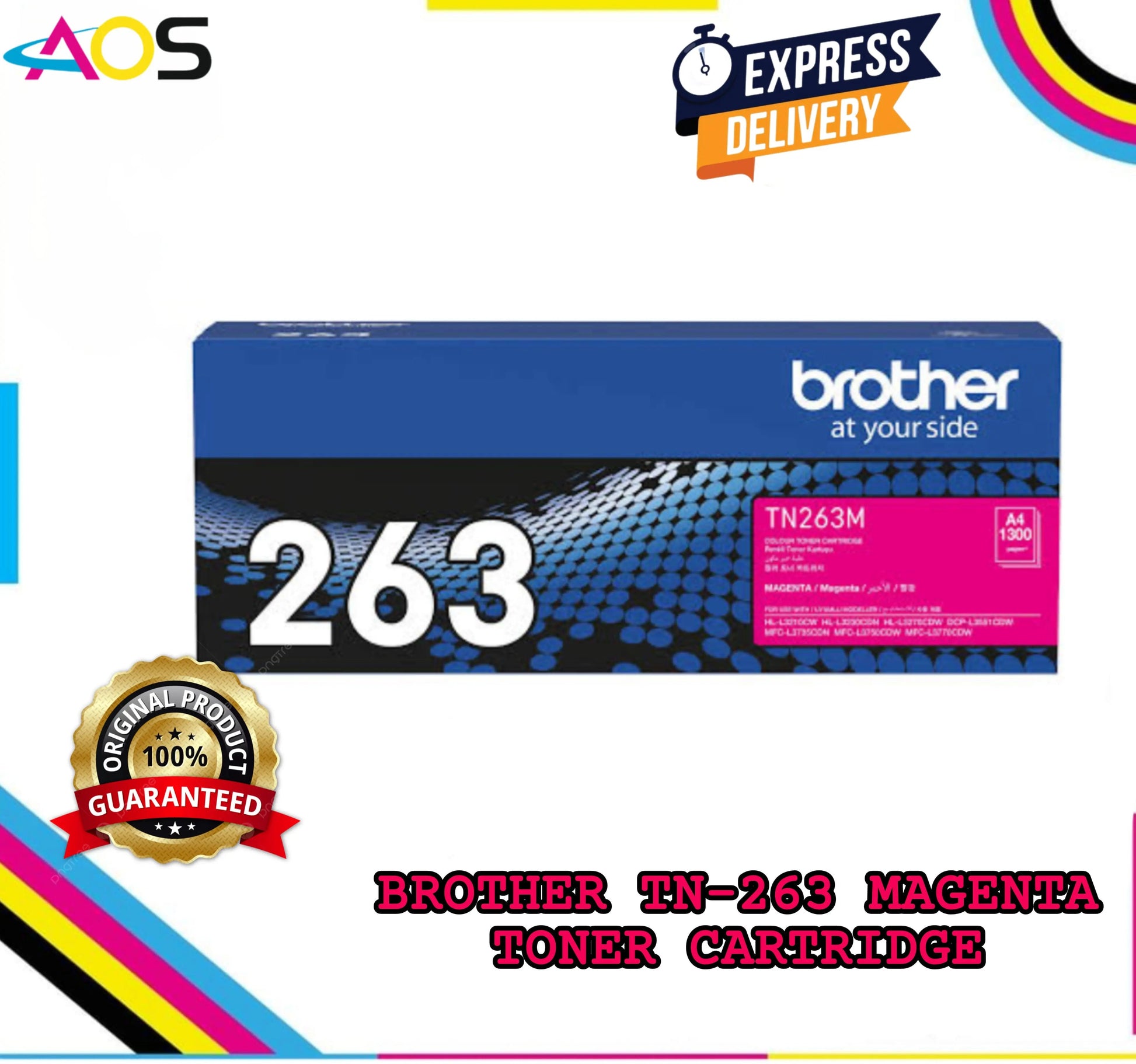 Brother TN 263 Toner Cartridge ,Magenta Aos Cartridge