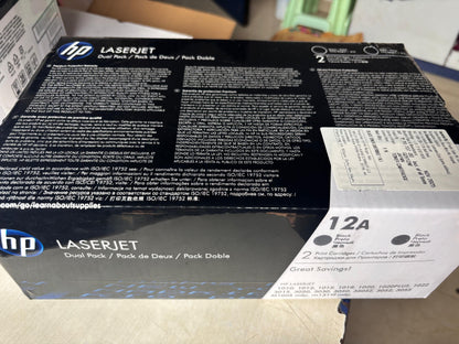 HP 12A Dual Pack Toner Cartridge AOS Cartridge