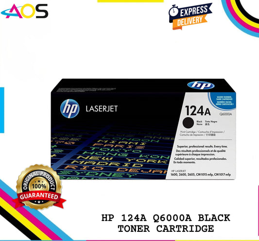 HP 124A Black Laserjet Toner Cartridge (Q6000A) Aos Cartridge