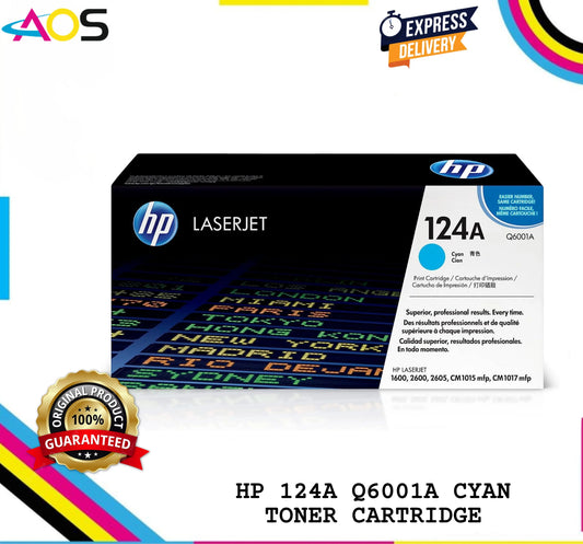 HP 124A Cyan Laserjet Toner Cartridge (Q6001A) Aos Cartridge