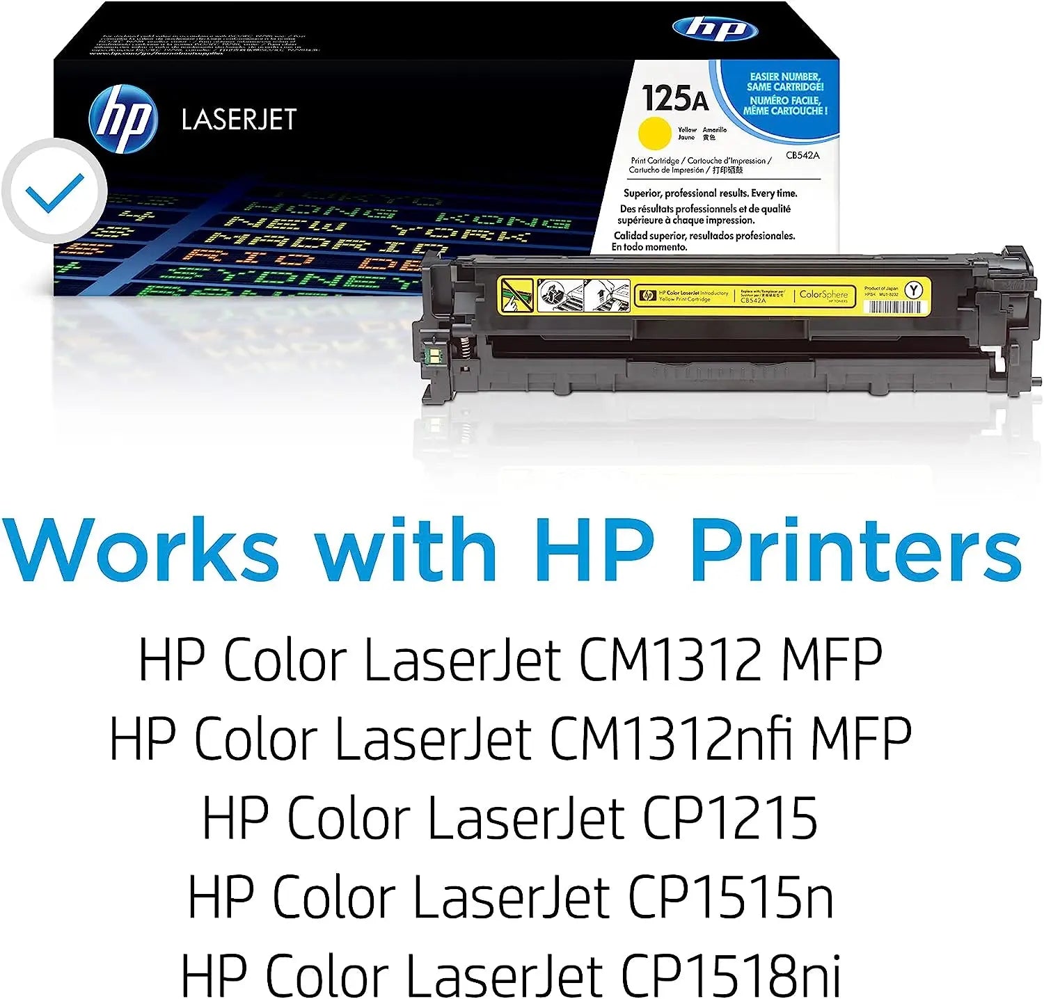 HP 125A Yellow Original Laserjet Toner Cartridge (CB542A) Aos Cartridge