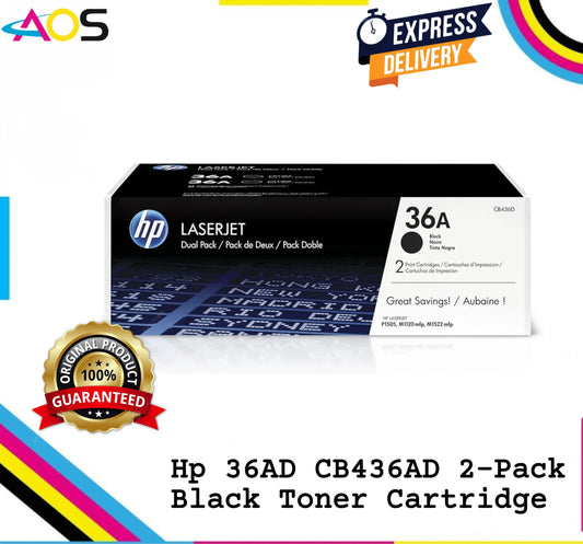 HP 36A 2-Pack Black Laserjet Toner Cartridge (CB436AD) Aos Cartridge
