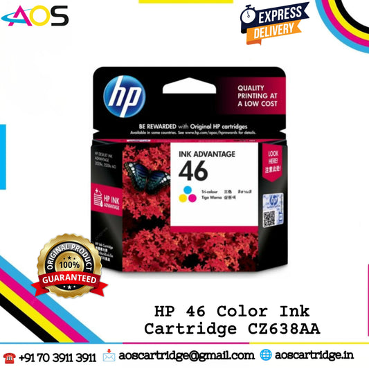 HP 46 Tri-Color Original Ink Cartridge, CZ638AA - Rs.765 Aos Cartridge
