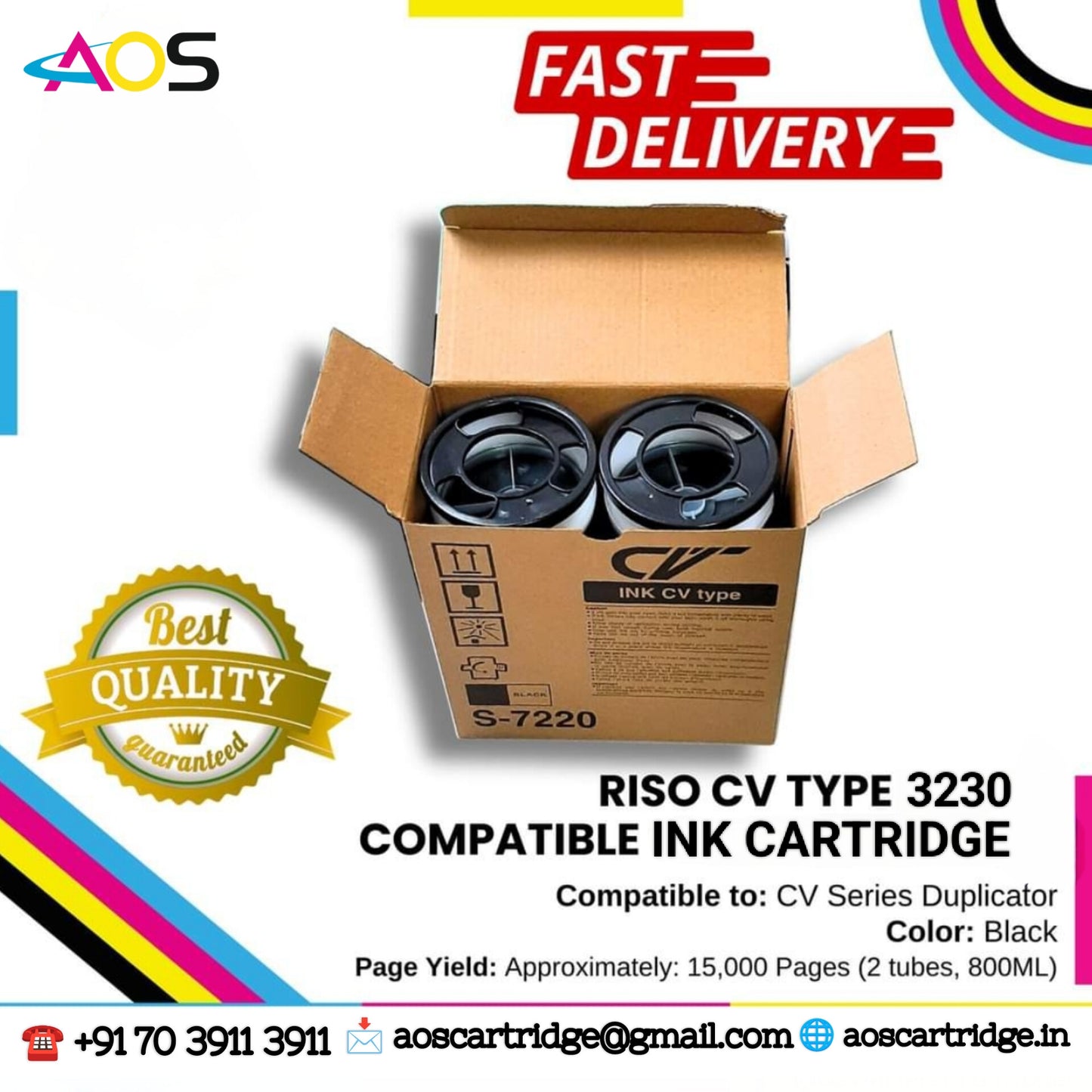 black riso cv 3230 ink bottle, pack of 2