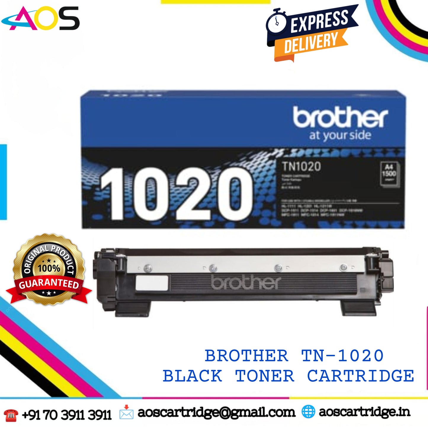 Brother TN 1020 Toner Cartridge , Black