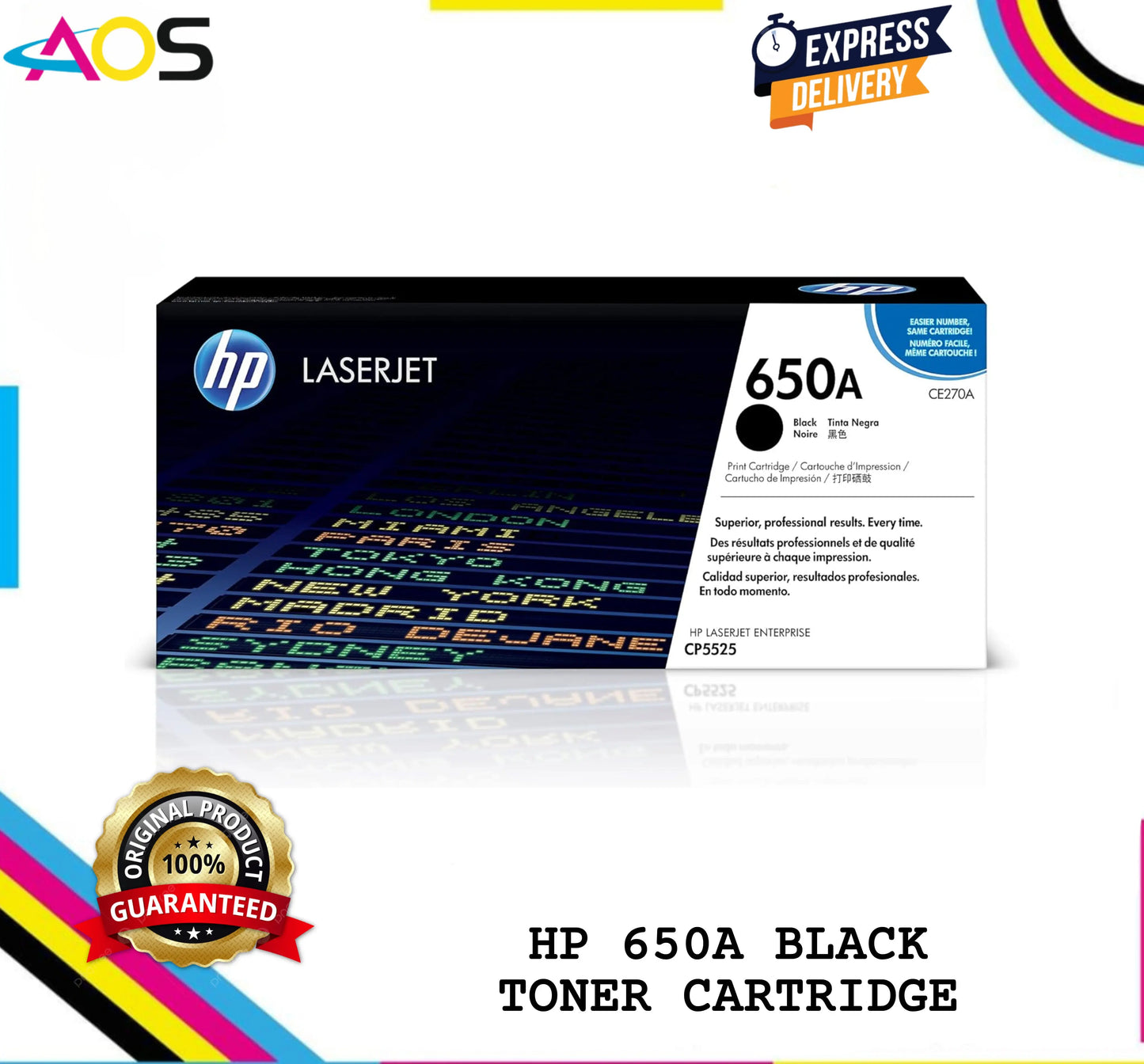 Hp 650a black toner cartridge 