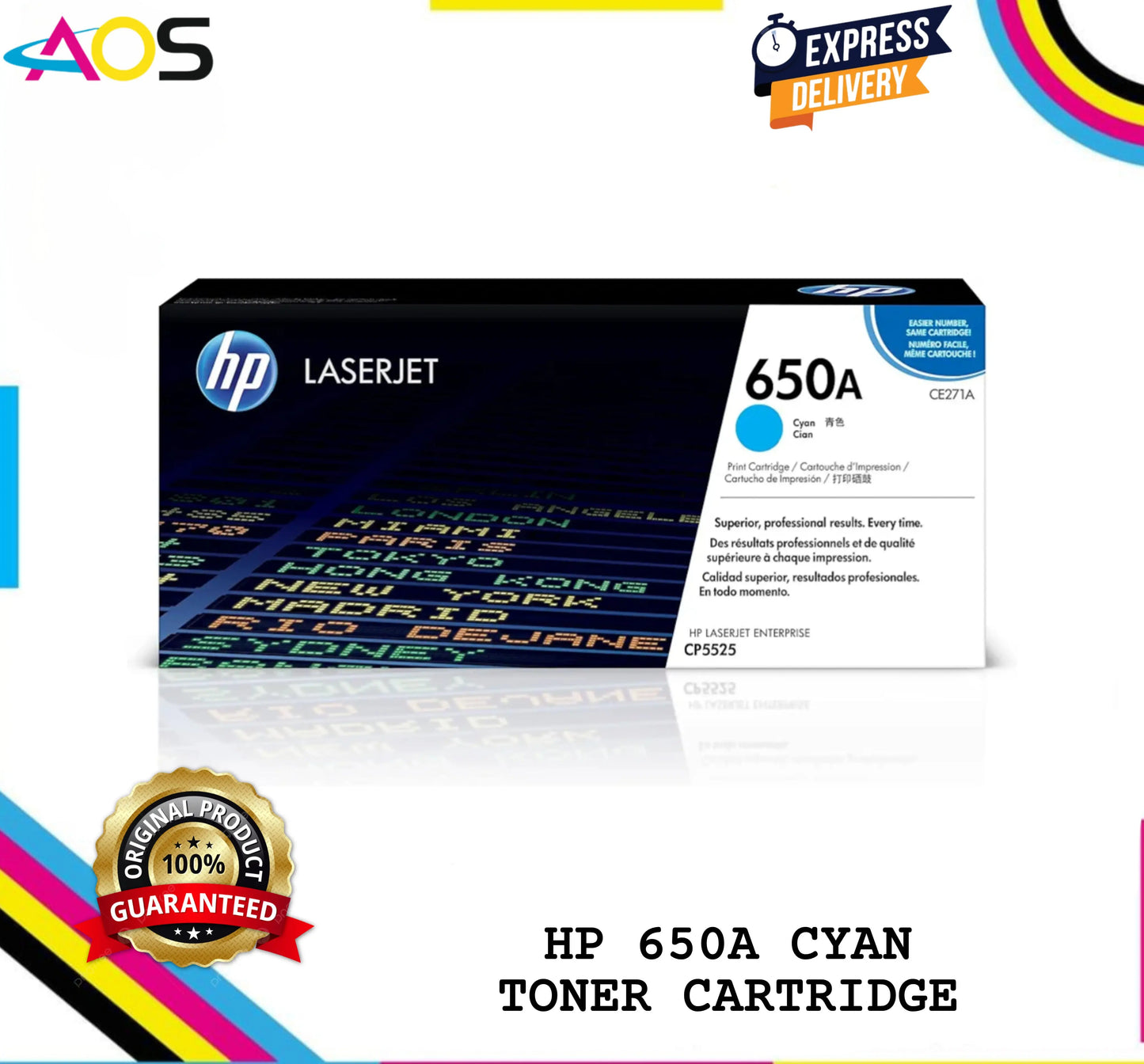 Hp 650a cyan toner cartridge 
