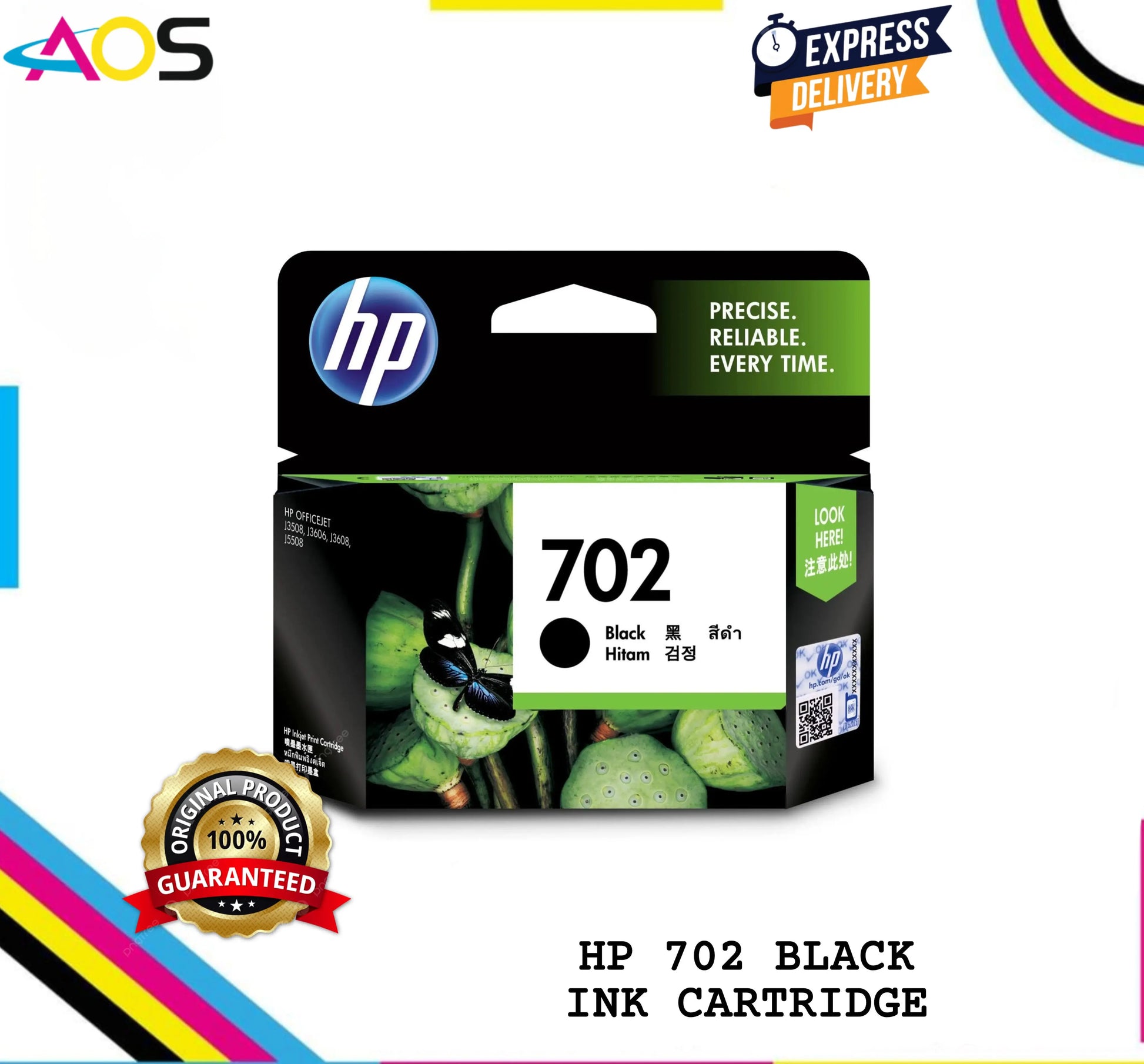 HP 702 Black Ink Cartridge 