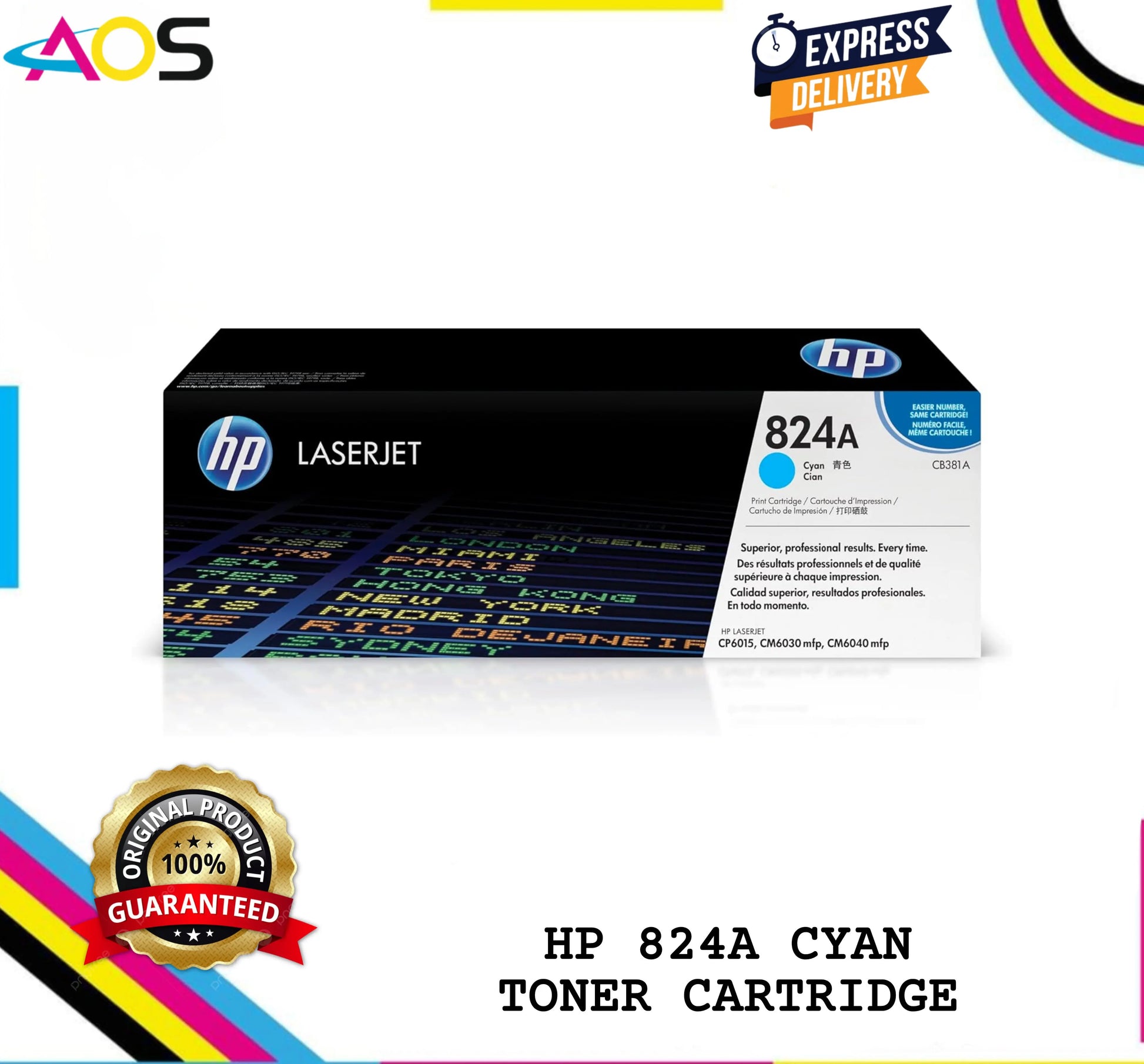 Hp 824a cyan toner cartridge 