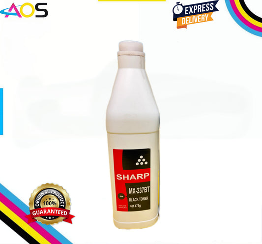 Sharp MX-237BT Black Toner Powder Bottle with Chip Aos Cartridge