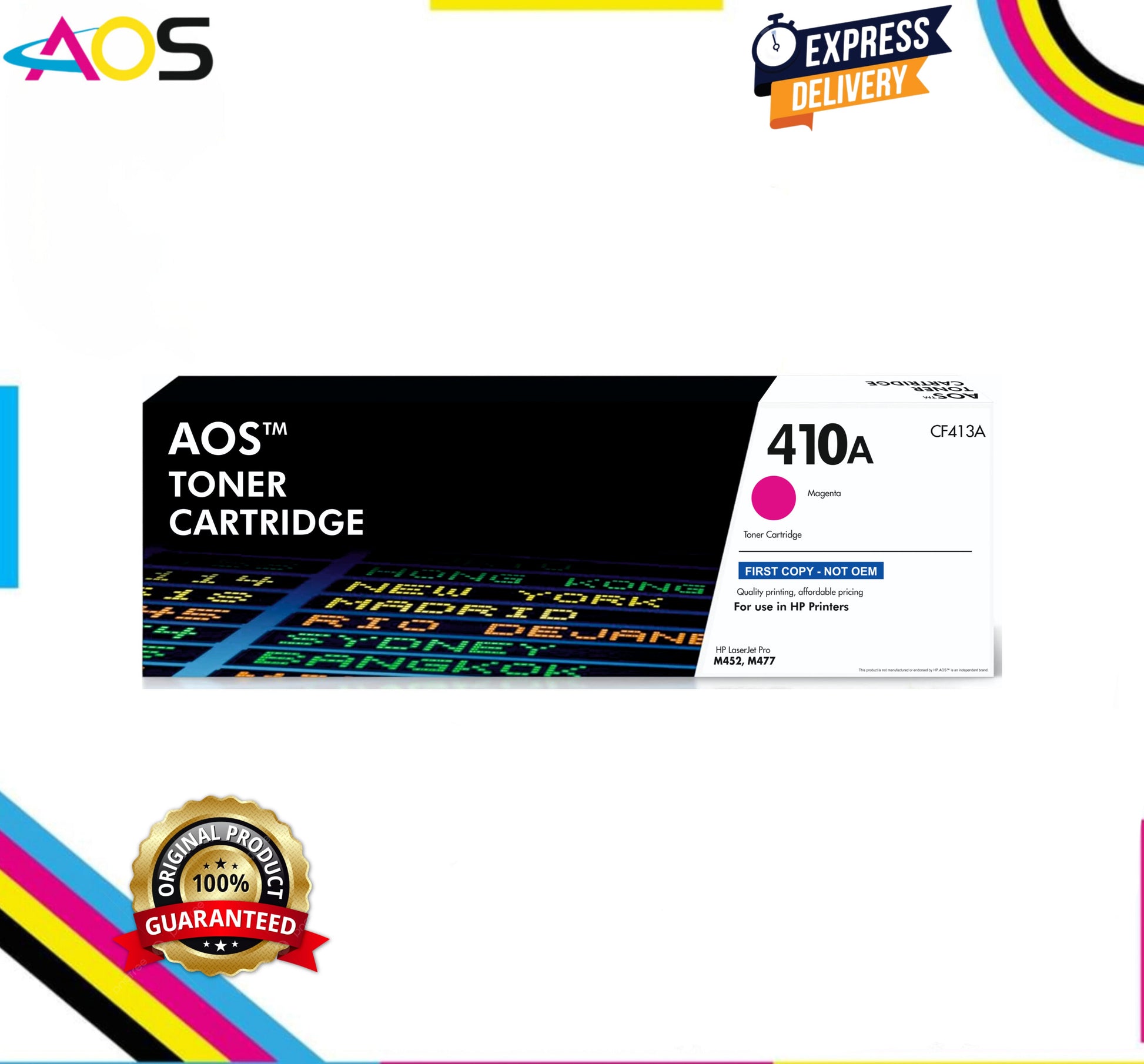 Aos 410A Magenta Toner Cartridge - Replacement For HP 410A CF413A Aos Cartridge