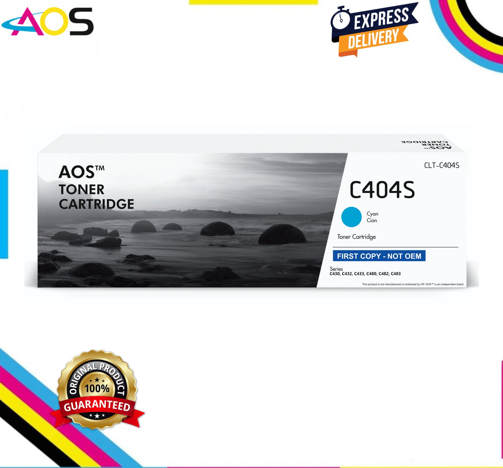 Aos C404S Cyan Toner Cartridge - Replacement For Samsung C404S CLT-C404s Aos Cartridge