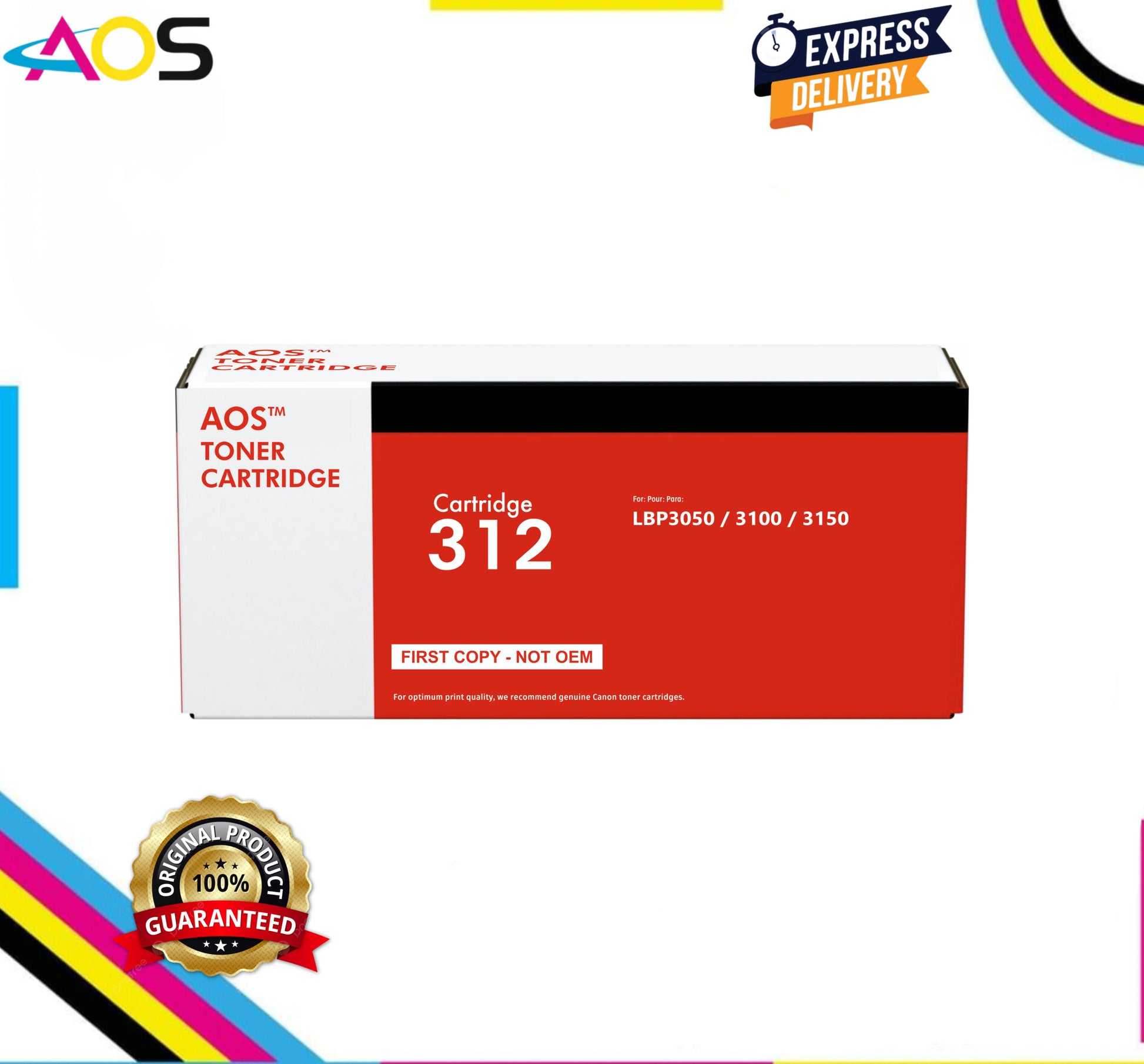 Aos 312 Black Toner Cartridge - Replacement For Canon 312 Aos Cartridge