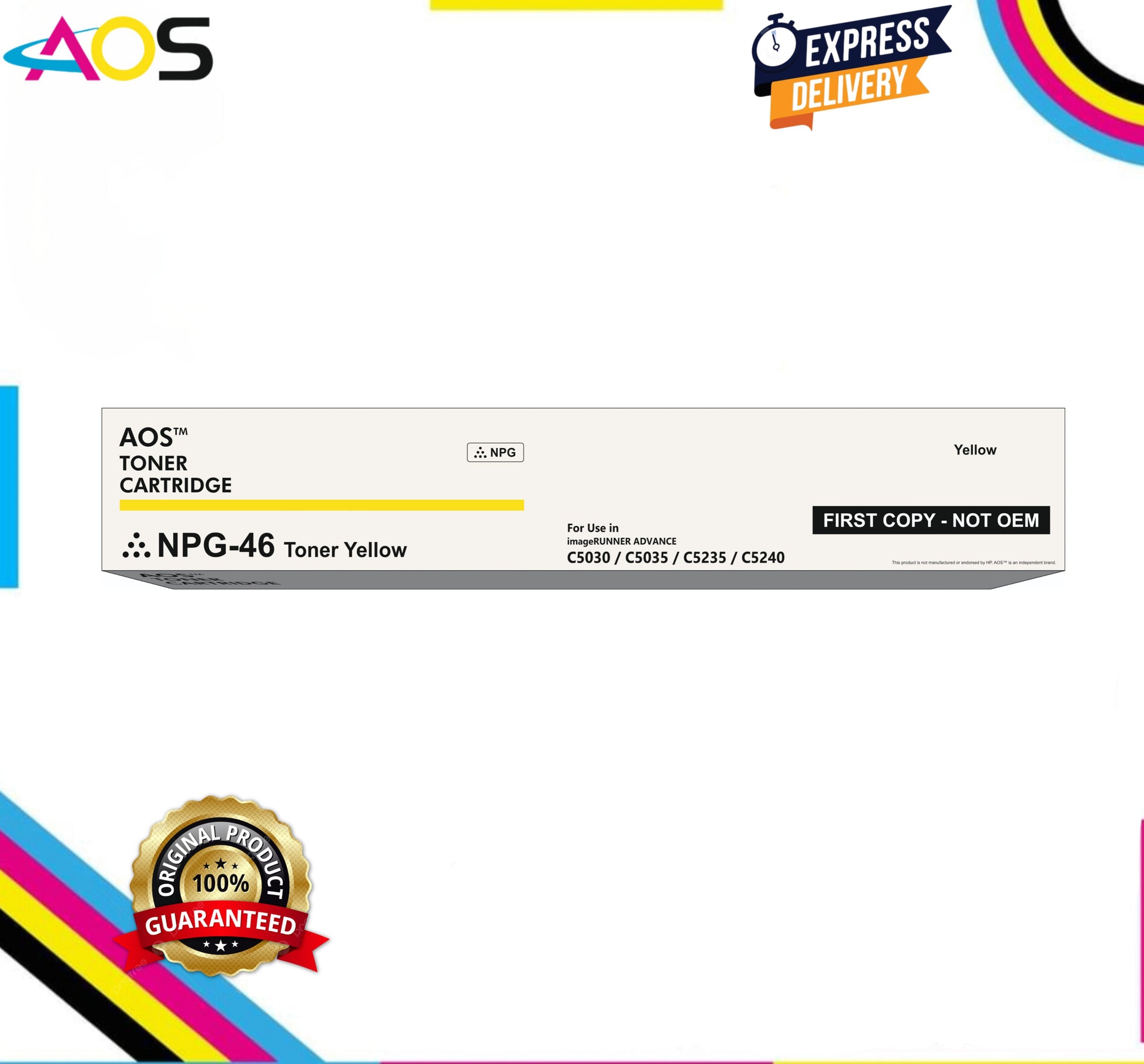 Aos NPG-46 Yellow Toner Cartridge - Replacement For Canon Npg-46 Aos Cartridge